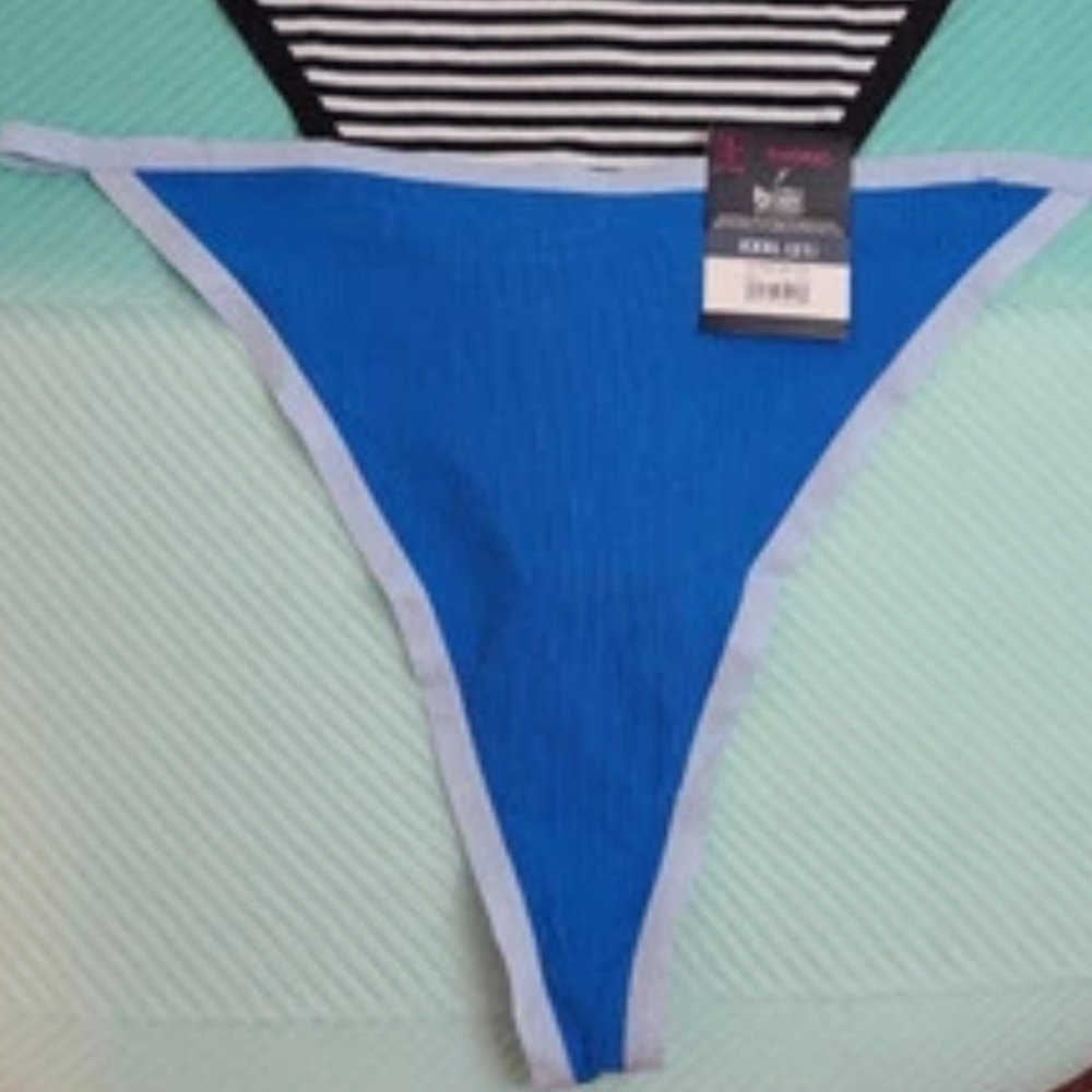 New Nobo Stretch Cotton Rib String Thong Panties Size Large